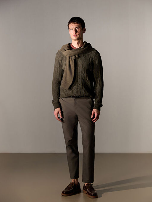 Sa? ?rg?s? Desenli Erkek Triko Kazak