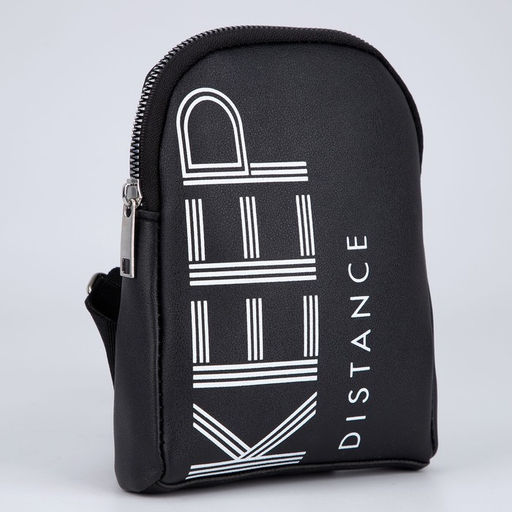 Сумка молодёжная через плечо KEEP distance, чёрная