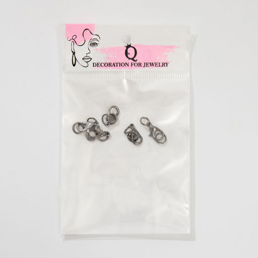 Замок карабин 10 мм, 5 шт. воронёная сталь