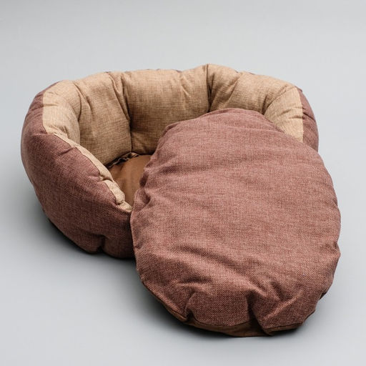 Лежанка Комфорт, 49 х 36 х 17 см, рогожка, коричневый - Simaland фото 4