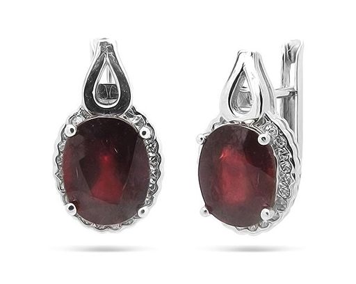 Серьги из серебра рубин, SL-RIC49