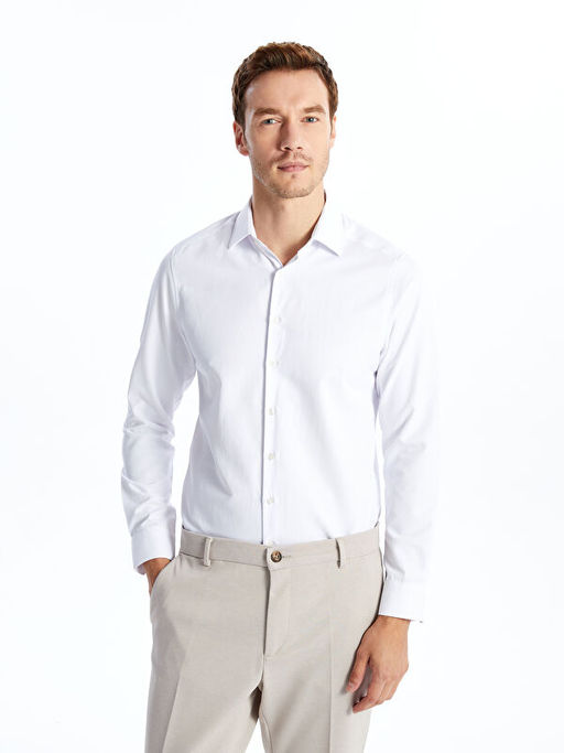 Slim Fit Uzun Kollu Gabardin Erkek G?mlek - Waikiki фото 3