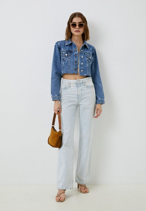 Джинсовый укороченный жакет - Incity фото 9