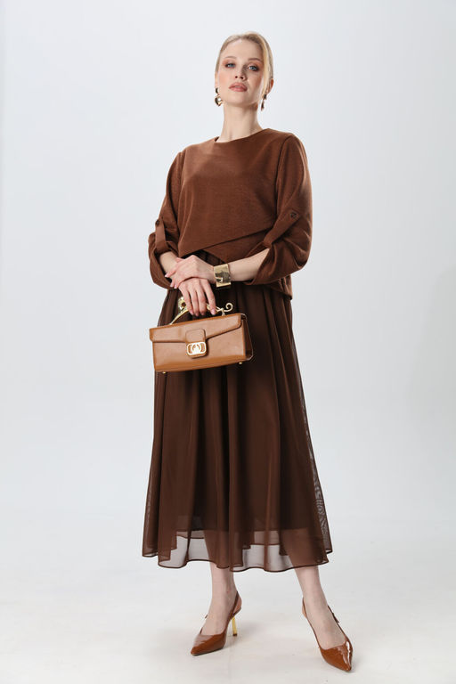 Платье NIKVA н740-25 кофе с молоком  фото 8