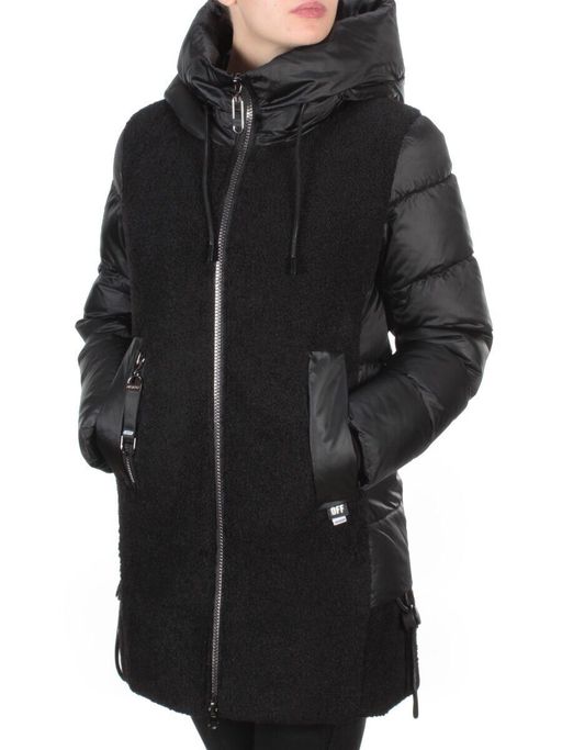 D6816 BLACK Куртка зимняя женская KARERSITER (200 гр. холлофайбера) - Fashion фото 3