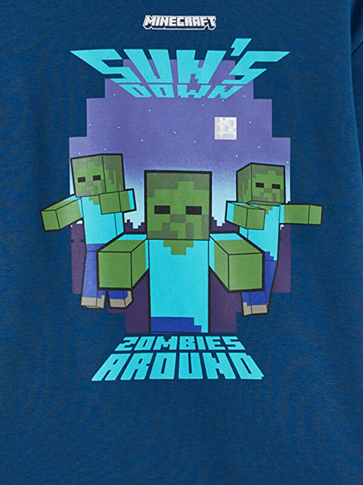 Minecraft Bask?l? Erkek ?ocuk Kal?n Sweatshirt