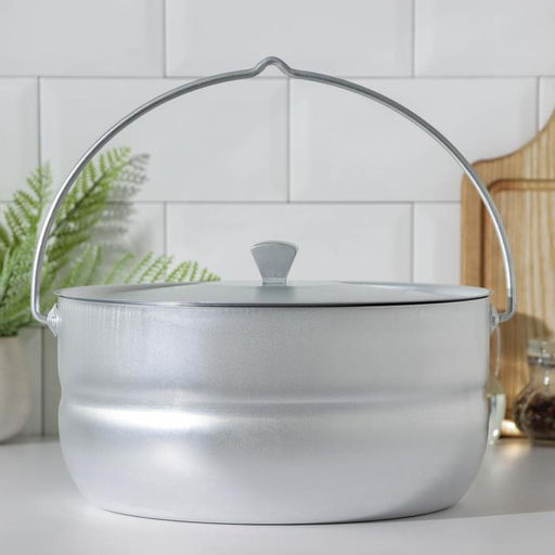 Котелок туристический, 8 л, с крышкой, штампованный алюминий