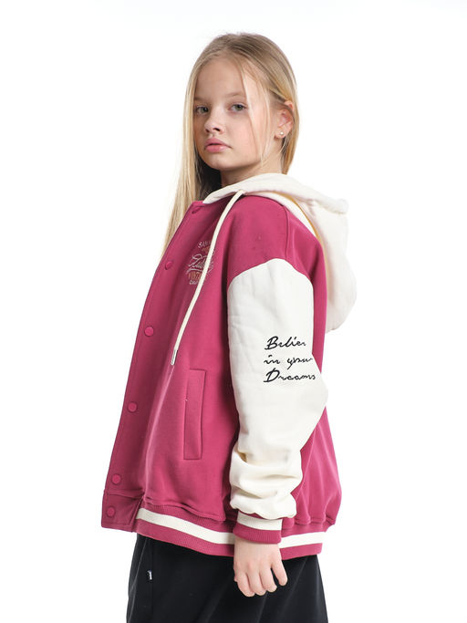 Толстовка с капюшоном с принтом 33-7647 красный - Mini maxi фото 11