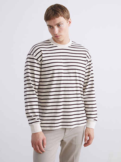 ?izgili Uzun Kollu Erkek Sweatshirt