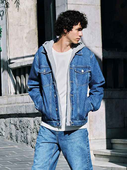 Standart Kal?p Erkek Jean Ceket