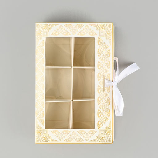 Цена за 5 шт. Коробка для конфет на Рамадан, 6 ячеек Eid Mubarak 14,8 х 9,5 х 3,5 см - Дарите счастье фото 3