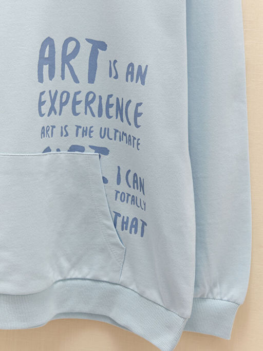 Bisiklet Yaka Bask?l? Uzun Kollu K?z ?ocuk Sweatshirt - Waikiki фото 3