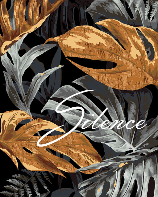 ФРЕЯ PNB/PLPT-284 Набор для раскрашивания по номерам ( с поталью ) 50 х 40 см Золотая монстера