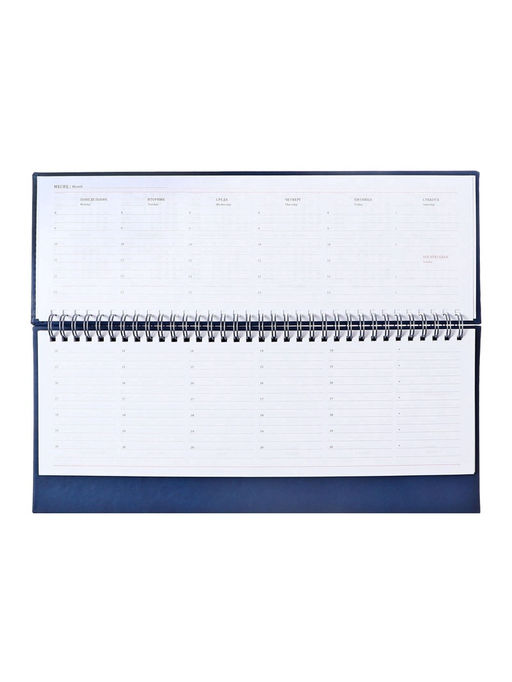 Планинг недатированный, 56 листов, на гребне, искусственная кожа, синий