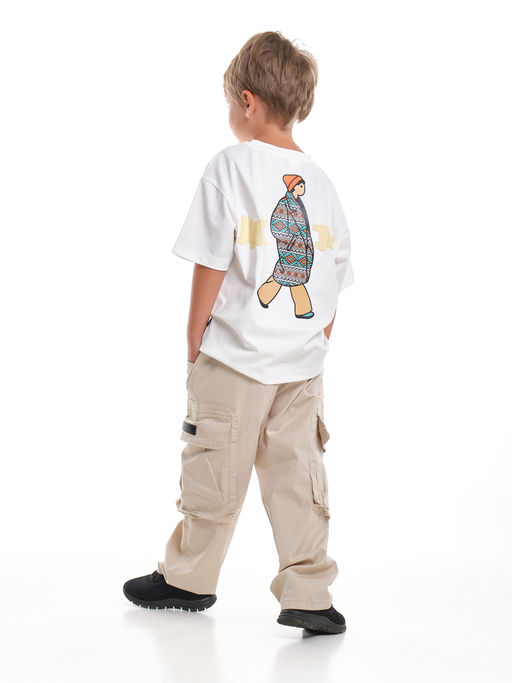 Брюки карго для мальчика 33-72073 бежевый - Mini maxi фото 7
