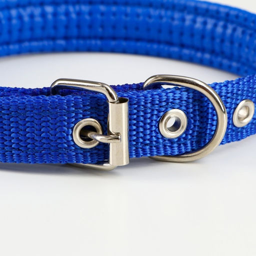 Ошейник Комфорт комбинированный, 45 х 2 см, ОШ 30-39 см, синий - Пижон фото 3