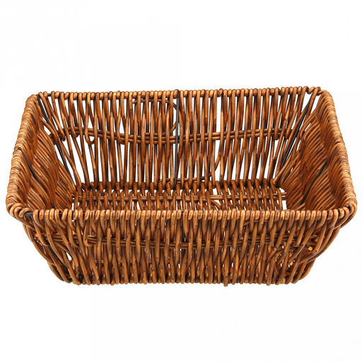 Корзина-сухарница плетеная Кондитер 23х23см h7см, полипропилен, коричневый, металлический каркас, форма квадратная (Китай) - Домашняя мода фото 2