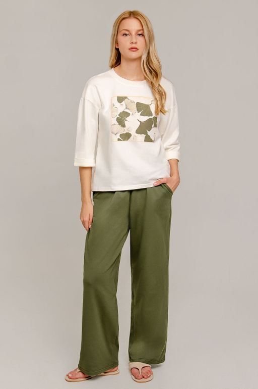 Арт. 10807 Пижама с брюками 44-52 (5 шт) Цвет:верх-молочный,низ-полынь - Калинка фото 25