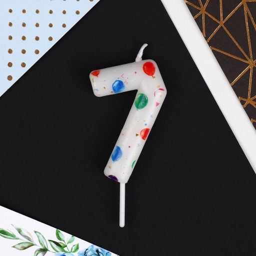 Цена за 2 шт. Свеча для торта, цифра «7», 5.5×8 см