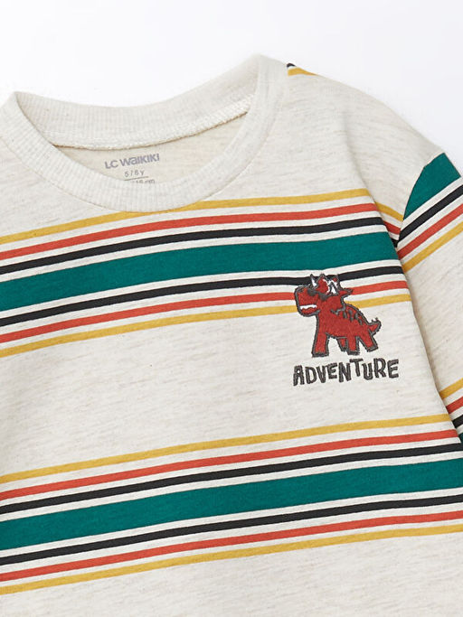 Bisiklet Yaka Uzun Kollu Bask?l? Erkek Bebek Ti??rt - Waikiki фото 2