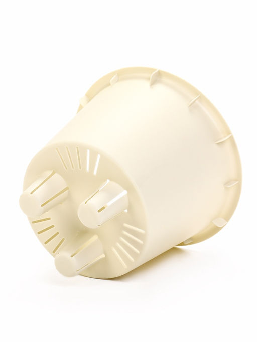 Кашпо для цветов «Рамона», 1.9 л, d=18 см, h=16.5 см, со вставкой, пластиковое, белое