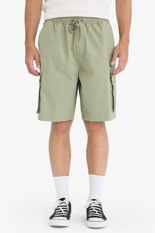 Kargo Fit Gabardin Bermuda _ort - Defacto фото 4