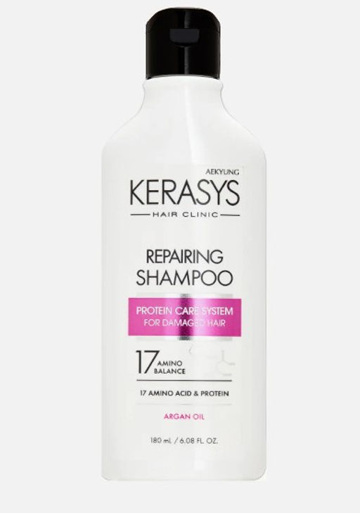 Шампунь восстанавливающий для поврежденных волос с секущимися концами AEKYUNG KERASYS Hair Clinic Repairing Shampoo Argan Oil Обновленная версия!, 180ml