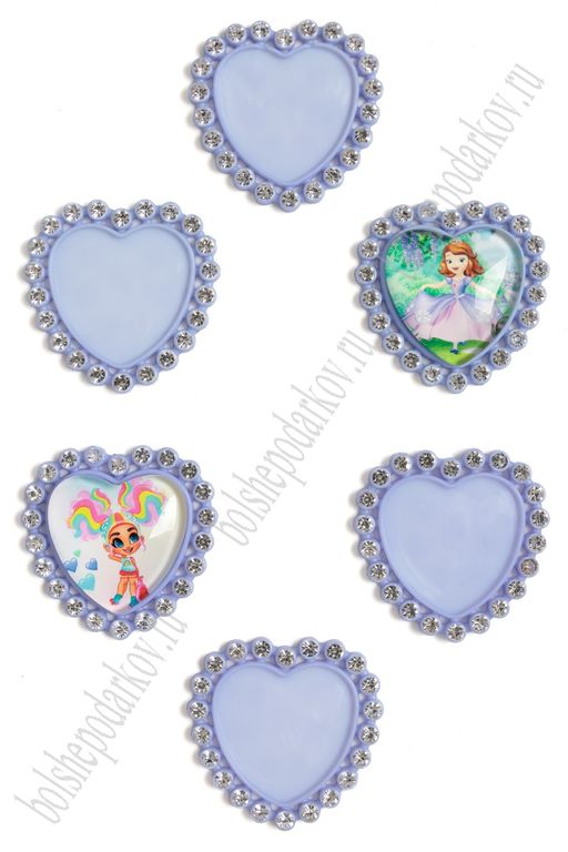 Крышечка со стразами "Сердечко" (10 шт) SF-3632, фиолетовый №021