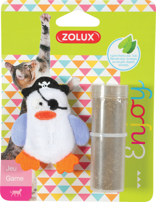 ZOLUX, Игрушка для кошек с кошачьей мятой в комплекте "Пингвин-пират", 580727