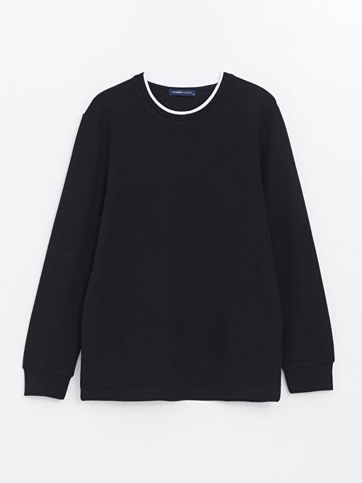 Bisiklet Yaka Uzun Kollu Erkek Sweatshirt