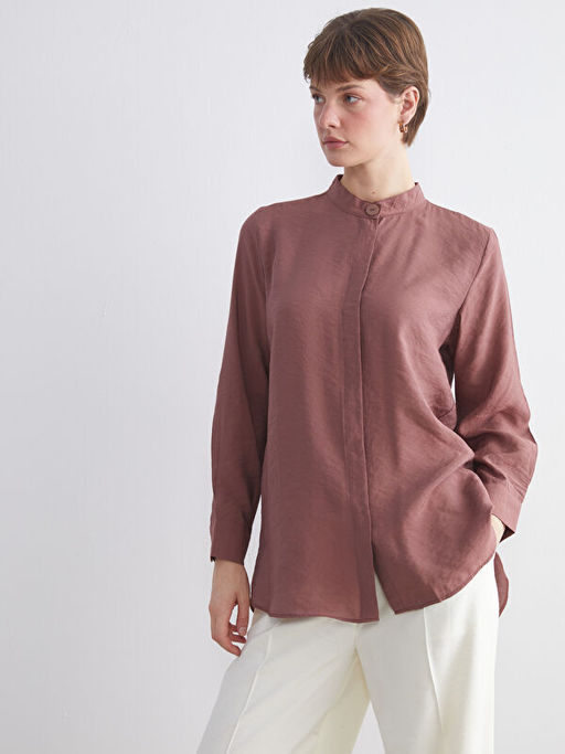 Oversize Modal Kar???ml? Kad?n G?mlek Tunik