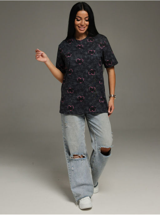 Футболка Принт графит женская - София фото 7