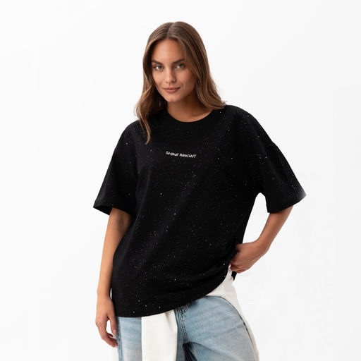 Футболка женская MIST Shine Bright, размер XL, черная