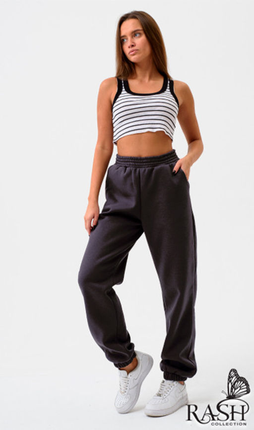 Джоггеры с начесом черные Цвет:как на фото