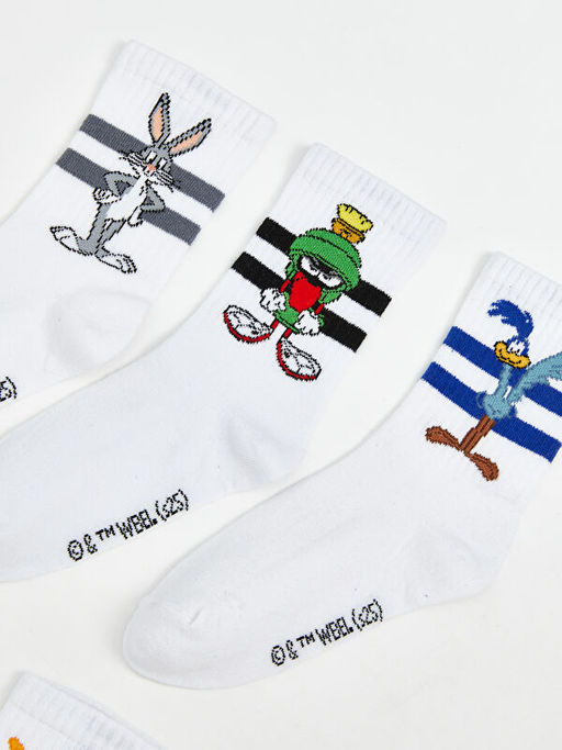 Looney Tunes Desenli Erkek ?ocuk Soket ?orap 5li