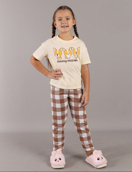 CRB wear / CWKG 50238-33K Пижама для девочки (футболка, брюки), Латте/ex. Cherubino  фото 2