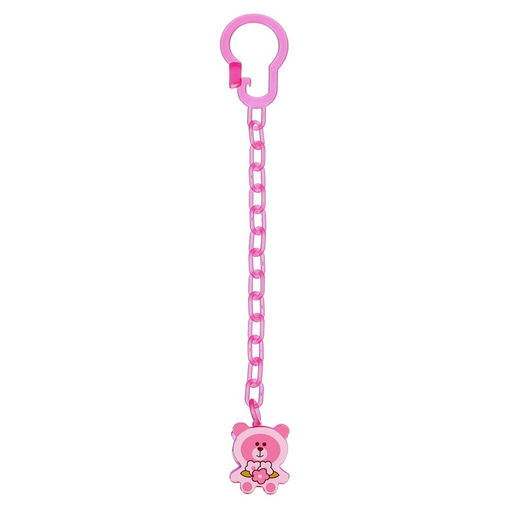 Набор Соска - пустышка с держателем, SL, КЛ +6 мес., с колпачком «Бабочка», розовый