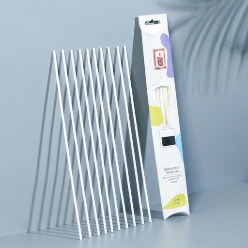 Цена за 3 шт. Набор фибровых палочек для ароматического диффузора, 25×0.3 см, 10 штук, белый