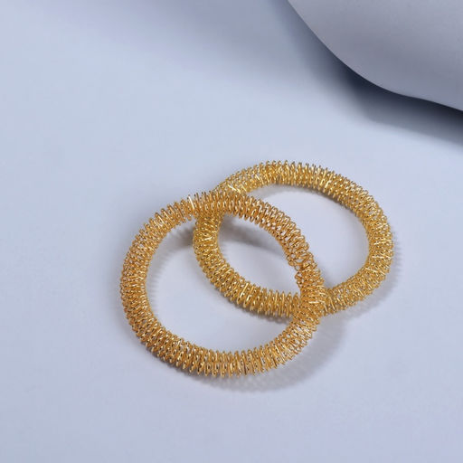 Массажёры для рук, d=5.5×0.8 см, набор - 2 шт., цвет золотистый