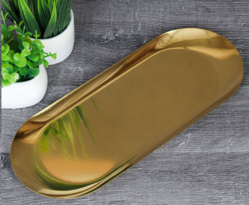 Блюдо овальное 30х12 см металл/ 737553-gold /уп 120/