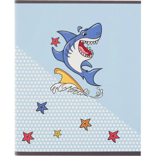 Цена за 2 шт. Тетрадь общая А5 48л Shark,клет,скреп, ВД-лак