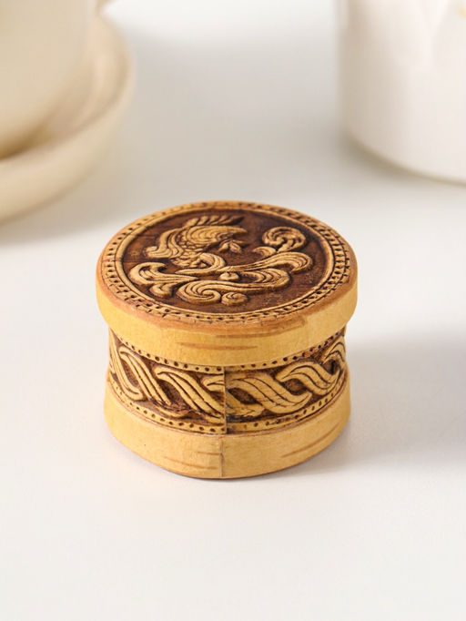 Шкатулка "Малютка" Рыбка А, 5х3 см, береста