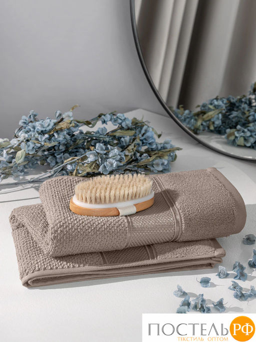 PRIME PRIVE ОТИЛИЯ кофе К-т Полотенец, 50x100-1/70х140-1, 2 пр., 100% хлопок, 500 гр/м2  фото 3