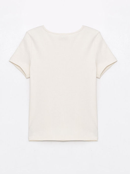 Bisiklet Yaka Basic K?sa Kollu K?z ?ocuk Ti??rt - Waikiki фото 2