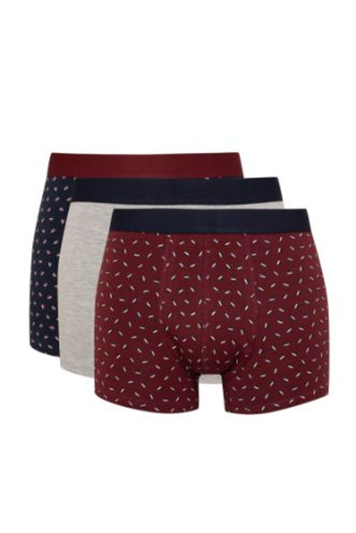 Erkek Regular Fit Desenli 3lu Boxer