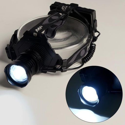 Фонарь налобный аккумуляторный, 10 Вт, 2000 мАч, P50, zoom, индикатор заряда, 3 режима, USB - Simaland фото 3