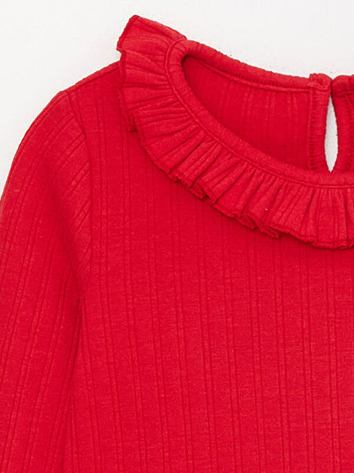 Bisiklet Yaka Uzun Kollu K?z Bebek Ti??rt - Waikiki фото 3