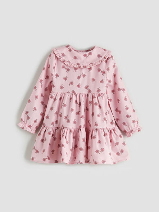 Bebe Yaka ?i?ekli K?z Bebek Elbise