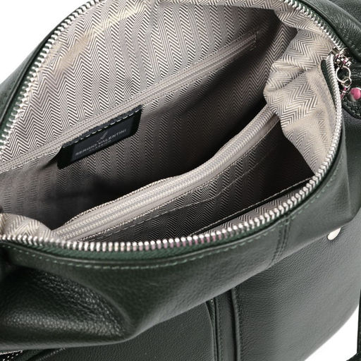 Женская кожаная сумка-рюкзак Sergio Valentini SV-90121 Блекиш Грин  фото 5