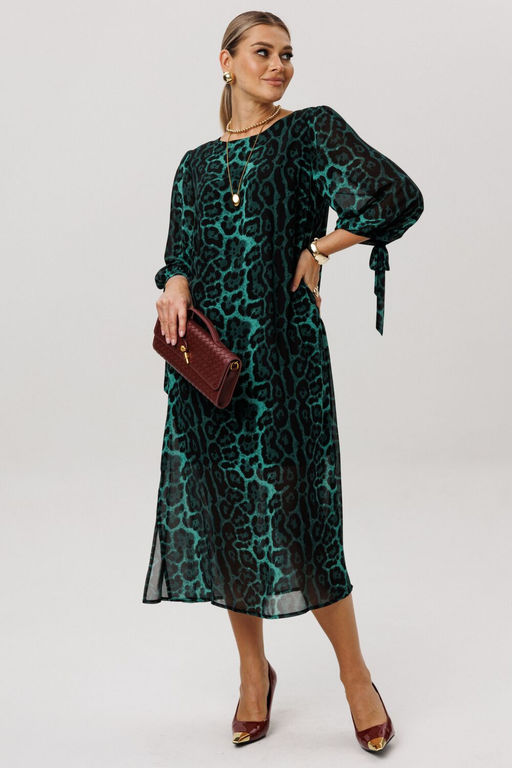 Платье ANELLI 1733 леопардовый изумруд фото 7